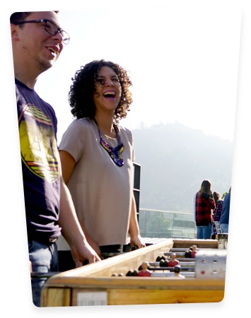 People playing and smiling